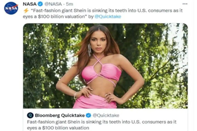 NASA, twitter hesabında Çinli moda markası paylaşıldı