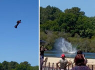 Fransız mucit Franky Zapata, flyboard ile göle çakıldı