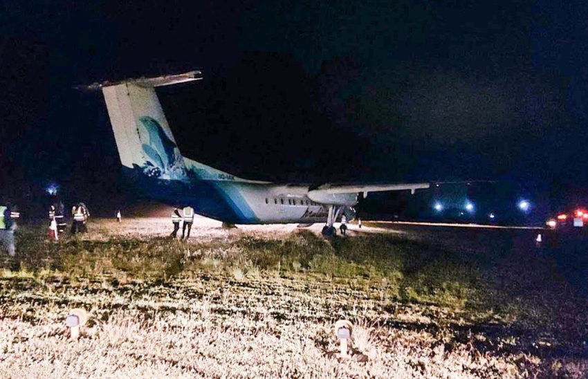 Dash-8 adaya inişte pistten çıktı