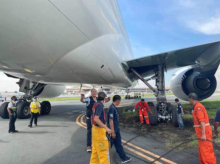 Saudia’nın B777-300’ü Manila’da pistten çıktı
