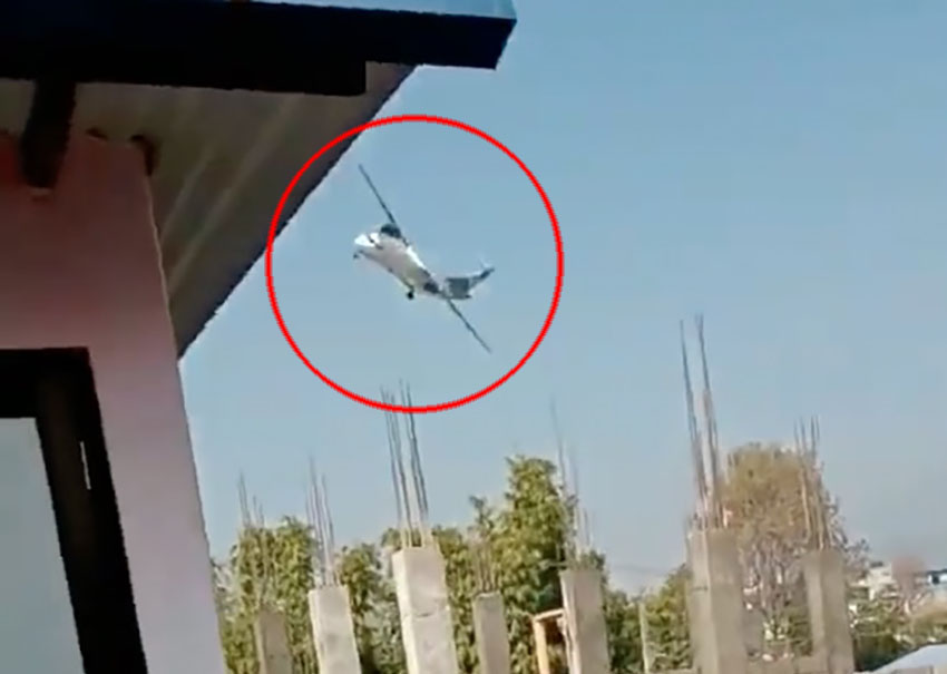 Atr-72 içinde kaza anı görüntüleri