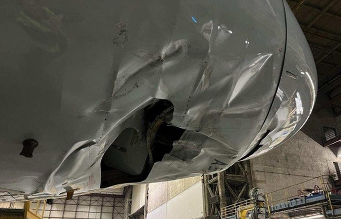 Otobüse çarpan A321’in görüntüsü