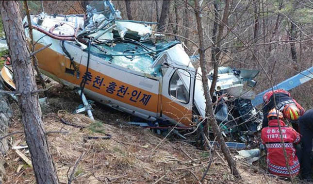 Güney Kore’de AS350 helikopter düştü