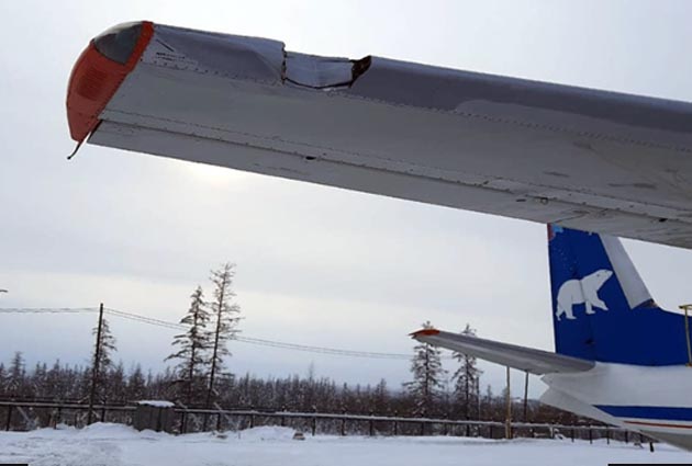 Rus Polar Havayolu’nun An-24’ü elektrik direğine çarptı