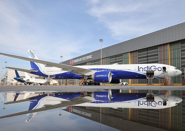 THY’nin B777’si Indigo renklerine boyandı