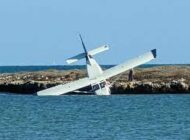 GA-8 Airvan tipi uçak inişte denize düştü