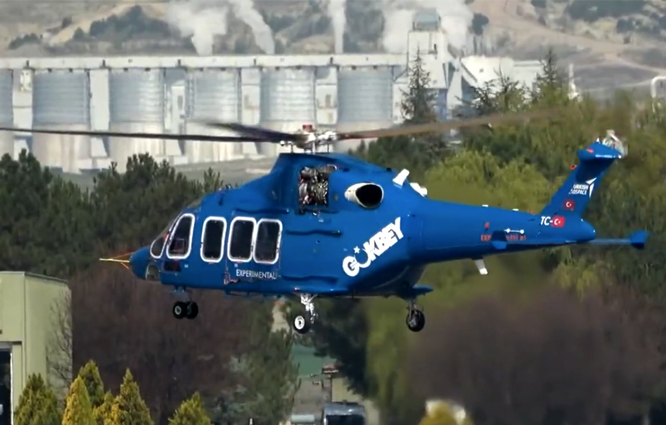 Gökbey,  TEI-TS1400 motoru ile havalandı