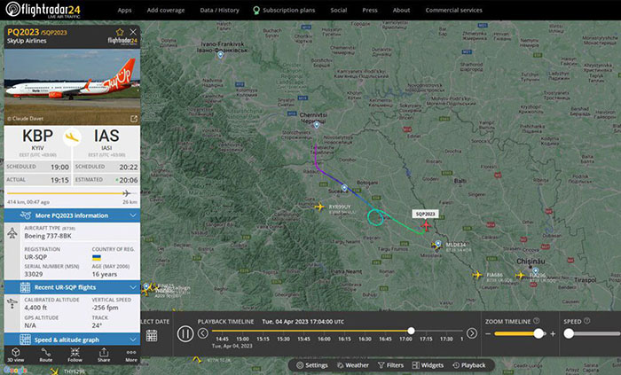SkyUp’ın Ukrayna hava sahasında uçuşu şaşırttı