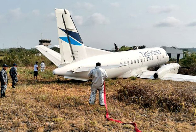 Saab 340 Guatemala’da inişte pistten çıktı