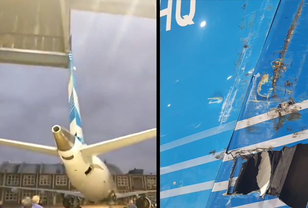 Arjantin Havayolu’nun E-190’nı hangara çarptı