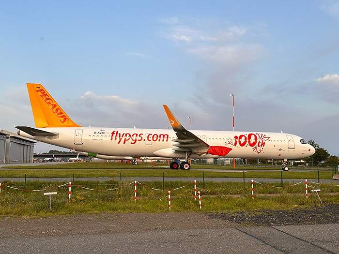 Pegasus’un 100. uçağı görüntülendi
