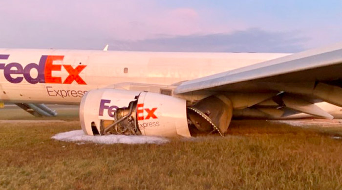 Fedex’in B757-200’ü inişte pistten çıktı