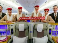 Emirates, Milano–New York direkt uçuşun 10. yılını kutluyor