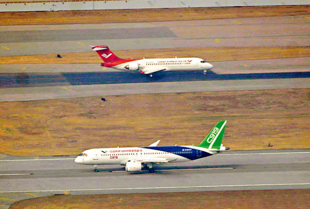 Çin’in yerli üretim C919 ve ARJ21’i ilk uçuşlarını Hong Kong’a yaptı