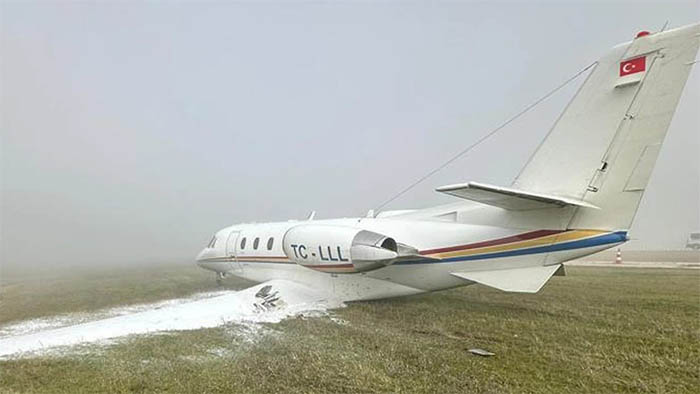 Diyarbakır’da Cessna 560XL Citation XLS pistten çıktı
