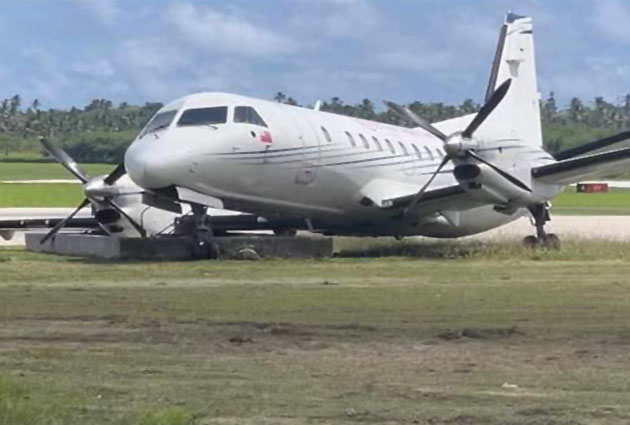 Tonga’da Saab 340 inişte pistten çıktı