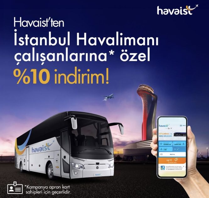 Havaist’ten İstanbul Havalimanı çalışanlarına özel indirim