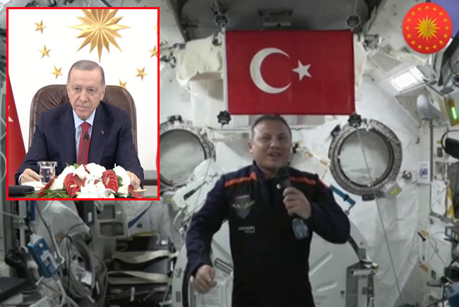 Alper Gezeravcı, uzaydan ilk görüşmesini Başkan Erdoğan ile yaptı