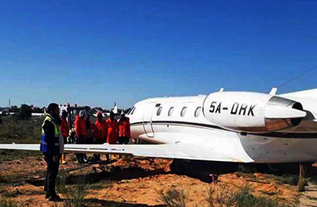 Libya’da Cessna 560XL inişte pistten çıktı