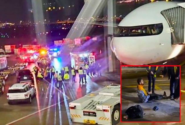 B777’den yolcu aprona düştü