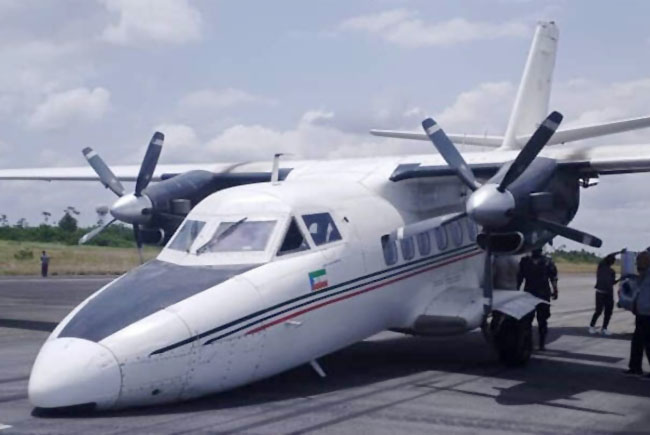 Ekvator Ginesi’nde askeri uçağın ön dikmesi kaltışta çöktü