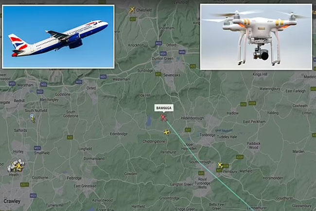 BA uçağı ile drone çarpışmaktan 1,5 metreyle kurtuldu