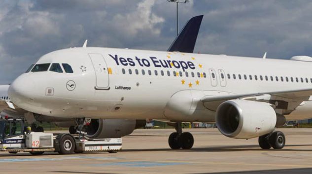 Lufthansa uçaklarında Avrupa’ya mesaj