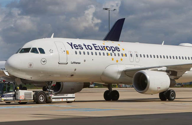 Lufthansa uçaklarında Avrupa’ya mesaj