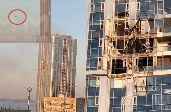 Ukrayna Saratov’da 38 katlı binayı drone ile vurdu