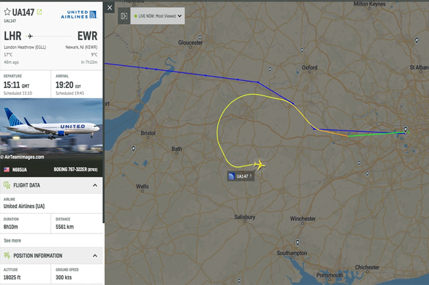 UA uçağı B767-300 Heathrow’a acil indi