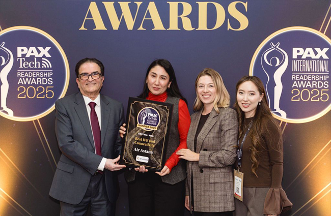 Air Astana’ya uluslararası mükemmellik ödülü