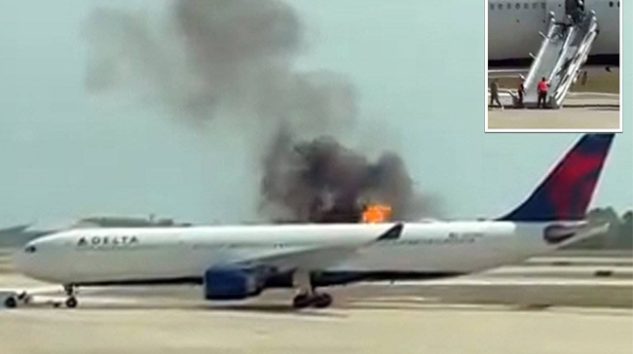 Delta’nın A330 uçağının motoru kalkış öncesi alev aldı