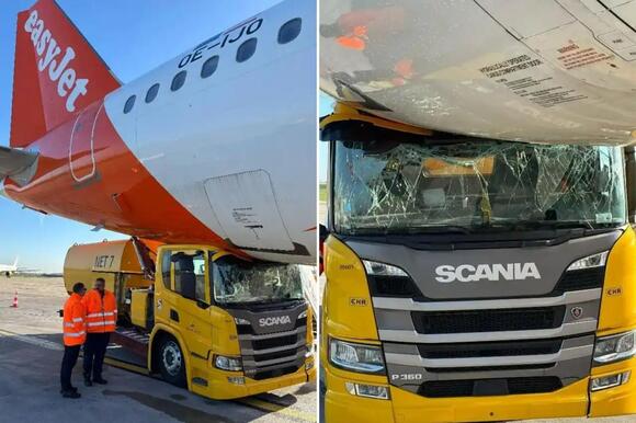 Orly Havalimanı’nda Easyjet uçağına apron aracı çarptı