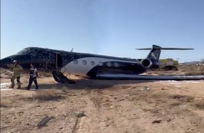 Meksika’da Gulfstream V inişte pistten çıktı