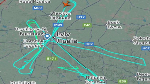 Ukrayna Lviv üzerinde gizemli uçuş
