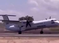 Somali’de burun üstü inen Dash 8’in görüntüleri yayınlandı