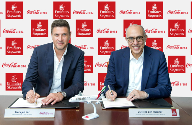 Emirates Skywards Coca-Cola Arena ile iş birliğine imza attı