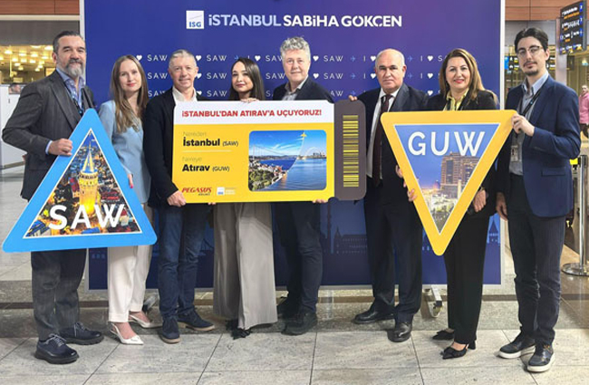 Pegasus İSG’den İstanbul-Atırav uçuşlarına başladı