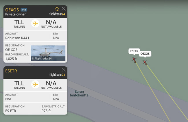 Finlandiya’da havada iki R44 helikopter çarpıştı