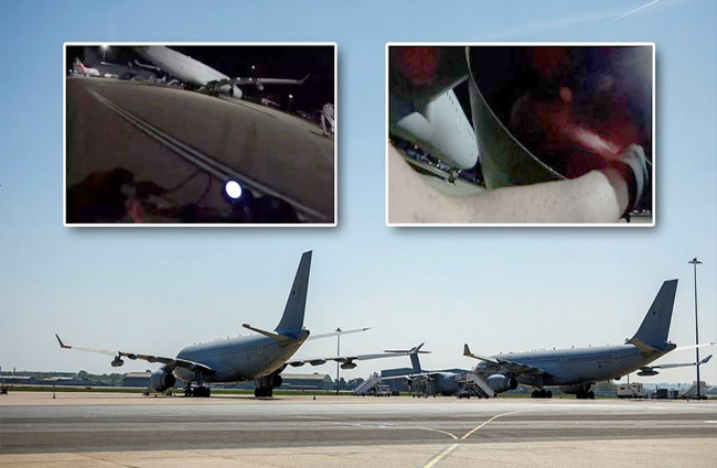 İngiltere RAF Brize Norton Üssü’nde şok eylem