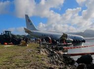 Pistten çıkan P-8A Poseidon hurdaya çıktı