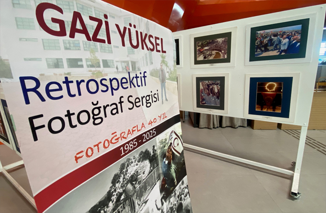Gazi Yüksel’in Retrospektif sergisi Ercan Havalimanı’nda açıldı