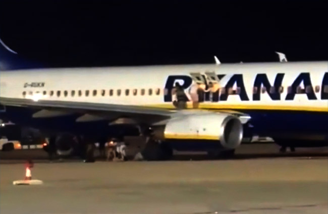 Ryanair uçağında yangın alarmı