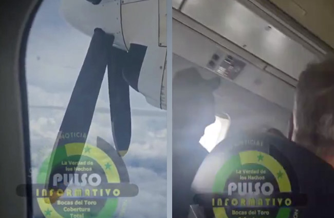 Air Panama uçağı Fokker 50’in motoru durdu acil indi