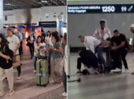 Malpenza Havalimanı’nda yolcu kontuarı yaktı