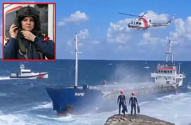 7 denizciyi kurtaran kadın pilotu bakan tebrik etti