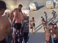 Futbolcuları uçakta soyunduran arıza