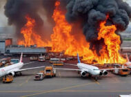 Bangladeş havalimanı yanıyor