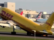 DHL kargo uçağı inişte kuyruk sürttü