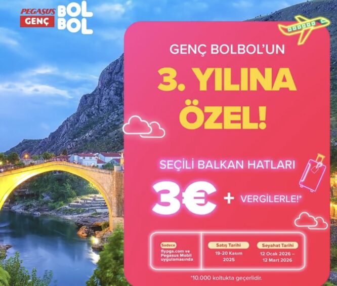 Pegasus Bolbol’un 3. yılını 3 Euro’ya bilet satarak kutluyor